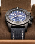 Breitling Super Avenger Chronograph 48 Night Mission Blue Dial Blue Leather Strap Watch for Men - V13375101C1X2