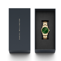 Daniel Wellington Iconic Link Emerald Green Dial Rose Gold Steel Strap Watch For Women - DW00100419