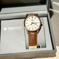 Tag Heuer Carrera Calibre 5 Automatic White Dial Brown Leather Strap Watch for Men - WAR201B.FC6291