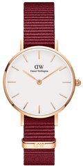 Daniel Wellington Roselyn 3A Petite White Dial Red NATO Strap Watch For Women - DW00100293