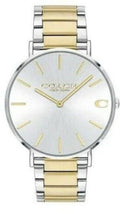 Coach Business Analog Silver Dial Two Tone Steel Strap Watch for Men - 14602432