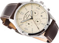 Fossil Forrester Chronograph White Dial Brown Leather Strap Watch for Men - FS5696