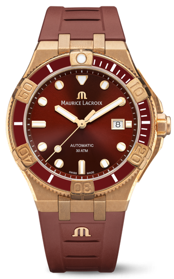 Maurice Lacroix Aikon Venturer Asia Special Edition Red Dial Red Rubber Strap Watch For Men - AI6058-BRZ6B-530-6