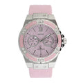 Guess Limelight Quartz Diamonds Pink Dial Pink Denim Strap Watch For Women - W0775l15