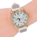 Guess Swirl Quartz Silver Dial White Rubber Strap Watch For Women - W1096l2