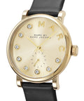 Marc Jacobs Baker Gold Dial Black Leather Strap Watch for Women - MBM1399