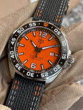 Tag Heuer Formula 1 Quartz Orange Dial Black Nylon Strap Watch for Men - WAZ101A.FC8305