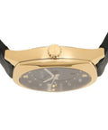 Gucci GG2570 Quartz Black Dial Black Leather Strap Watch For Women - YA142408