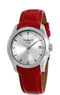 Tissot Couturier Lady Silver Dial Red Leather Strap Watch for Women - T035.210.16.031.01