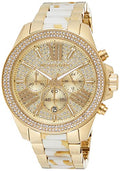 Michael Kors Wren Diamonds Gold  Dial Two Tone Steel Strap Watch for Women - MK6157