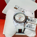 Gucci Sync XXL White Dial White Rubber Strap Watch For Men - YA137102