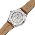 Fossil Forrester Luggage Automatic Skeleton Blue Dial Brown Leather Strap Watch for Men - ME3179