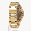 Michael Kors Raquel Three Hand Crystals Gold Dial Gold Steel Strap Watch For Women - MK7398