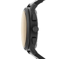 Fossil Machine Chronograph Black Dial Black Leather Strap Watch for Men - FS5586