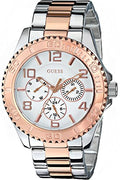 Guess BFF Multifunction Silver Dial Two Tone Steel Strap Watch for Women - W0231L5