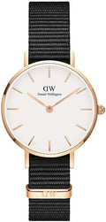 Daniel Wellington Classic Petite Cornwall White Dial Black NATO Strap Watch For Women - DW00100251