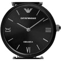 Emporio Armani Ceramica Black Dial Black Ceramic Strap Watch For Women - AR1487