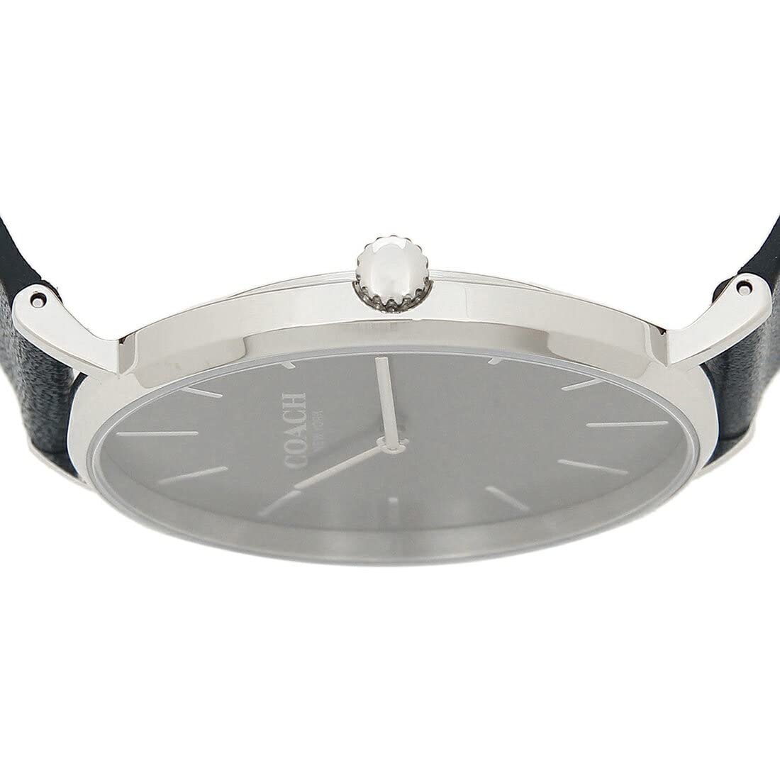 Coach Charles Grey Dial Black Leather Strap Watch for Men - 14602150