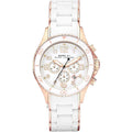 Marc Jacobs Rock Chronograph White Dial White Silicone Strap Watch for Women - MBM2547
