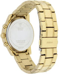 Guess Mini Sunrise Diamonds Silver Dial Gold Steel Strap Watch for Women - W0623L3