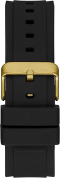 Guess Matrix Multifunction Gold Dial Black Rubber Strap Watch For Men - GW0423G2