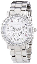Guess Enchanting Diamonds Silver Dial Silver Steel Strap Watch for Women - W0305L1