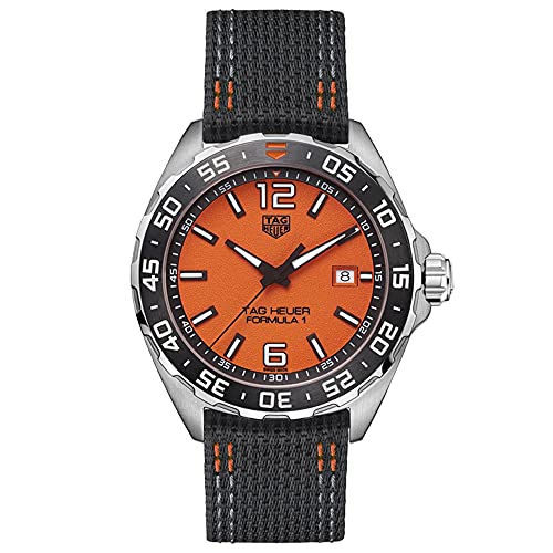 Tag Heuer Formula 1 Quartz Orange Dial Black Nylon Strap Watch for Men - WAZ101A.FC8305
