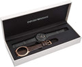 Emporio Armani Interchangeable Black Dial Black Steel Strap Watch For Men - AR80021