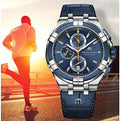 Maurice Lacroix Aikon Chronograph Blue Dial Blue Leather Strap Watch For Men - AI1018-SS001-432-4