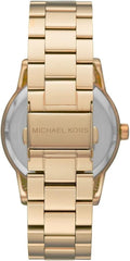 Michael Kors Ritz Pave Crystals Gold Dial Gold Steel Strap Watch for Women - MK6862