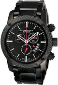Burberry Sport Chronograph Black Dial Black Steel Strap Watch for Men - BU7703