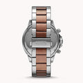 Fossil Bannon Multifunction Brown Dial Two Tone Steel Strap Watch for Men - BQ2502