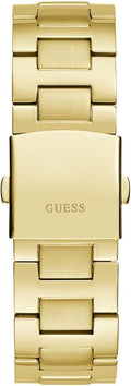 Guess Equity Analog Green Dial Gold Steel Strap Watch For Men - GW0703G2
