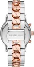 Michael Kors Ritz Chronograph Silver Dial Two Tone Steel Strap Watch For Women - MK6938