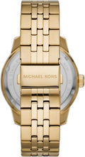 Michael Kors Cunningham Multifunction Black Dial Gold Steel Strap Watch For Men - MK7154