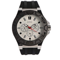 Guess Force Analog Quartz White Dial Black Rubber Strap Watch For Men - W0674G3
