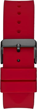 Guess Mainline Multifunction Crystals Black Dial Red Silicone Strap Watch For Men - GW0208G6