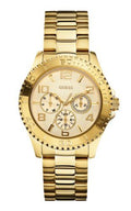 Guess BFF Multifunction Gold Dial Gold Steel Strap Watch for Men - W0231L2