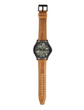 Armani Exchange Hampton Chronograph Green Dial Brown Leather Strap Watch For Men - AX2412