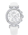 Swarovski Era Journey Silver Dial White Leather Strap Watch for Women - 5295346