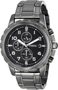 Fossil Dean Chronograph Black Dial Black Steel Strap Watch for Men - FS4721