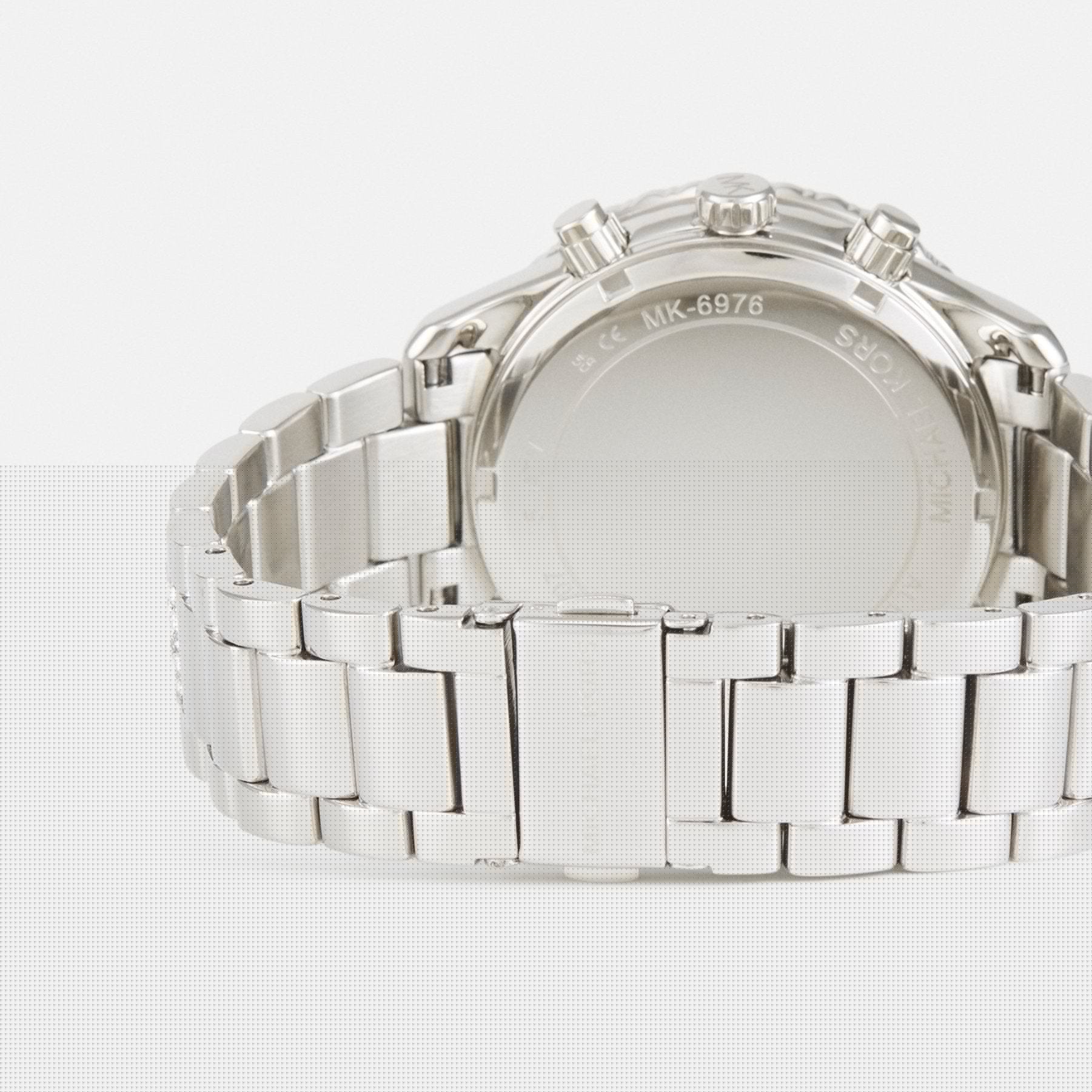 Michael Kors Layton Chronograph Silver Dial Silver Steel Strap Watch For Women - MK6976