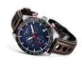 Tissot PRS 516 Chronograph Blue Dial Brown Leather Strap Watch For Men - T100.417.16.041.00