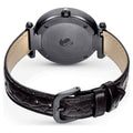 Swarovski Crystalline Wonder Black Dial Black Leather Strap Watch for Women - 5664311