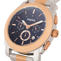 Fossil Machine Blue Dial Two Tone Steel Strap Watch for Men - FS5037