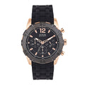 Guess Caliber Chronograph Black Dial Black Rubber Strap Watch for Men  - W0864G2