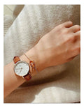 Daniel Wellington Classic Petite St Mawes White Dial Brown Leather Strap Watch For Women - DW00100231