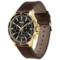 Hugo Boss Troper Chronograph Black Dial Brown Leather Strap Watch For Men - 1514100