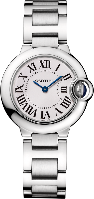 Cartier Ballon Bleu De Cartier White Dial Silver Steel Strap Watch for Women - W69010Z4