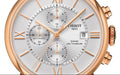 Tissot Des Tourelles Chronograph Silver Dial Brown Leather Strap Watch For Men - T099.427.36.038.00